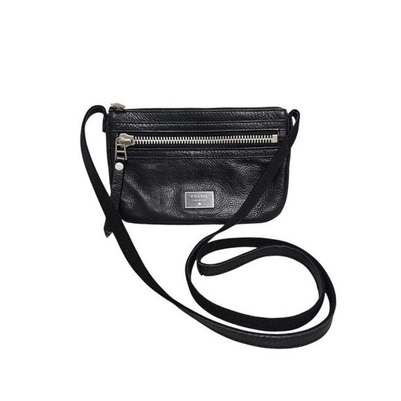 Fossil Handbags - Fossil Dawson Crossbody Bag Small Black Pebbled Leather Issue No. 1954 Utility ~
